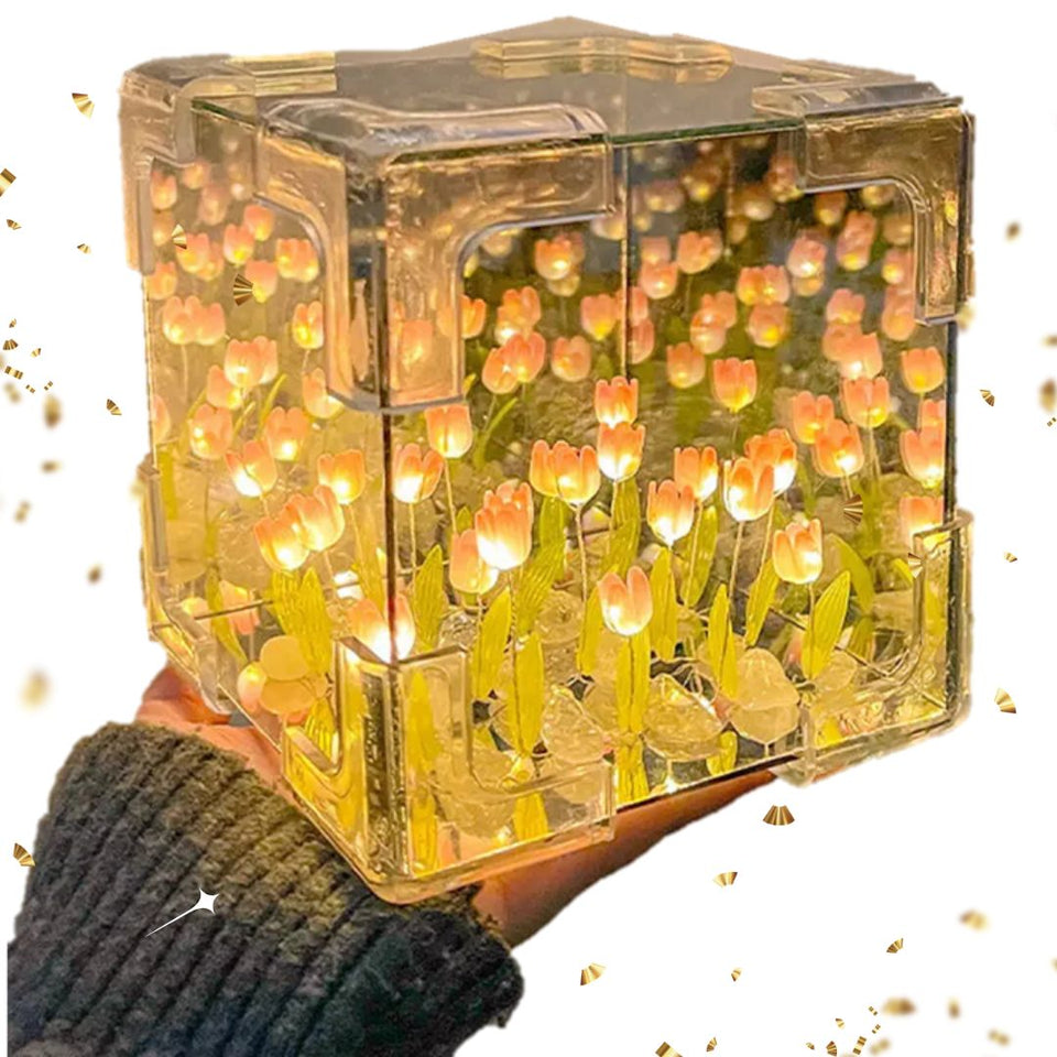 Tulipanes Infinitos: El Amor Eterno en un Cubo🌷